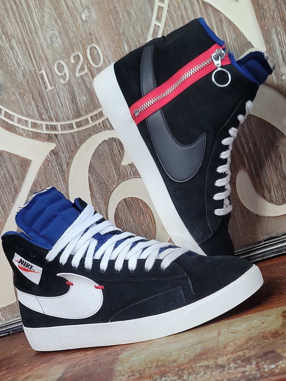 🔥 Nike Wmns Blazer Mid Rebel XX "Black/Royal Blue" Wmns 11 Great Condition
